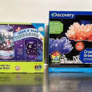 Creativity for Kids Grow an’ Glow Terrarium & Discovery Crystal Growing Kit NEW